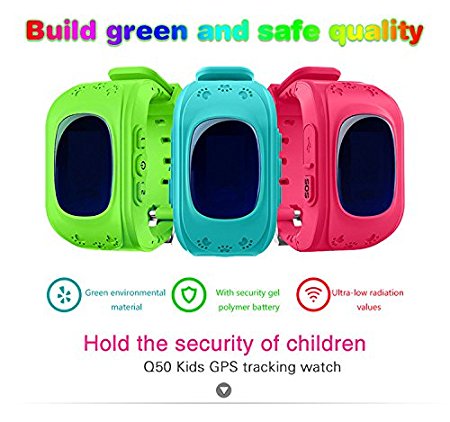 RAY Smart Phone GPS Watch Children Kid Wristwatch Q50 English GSM GPS Anti-Lost SOS Call Location Finder Locator Tracker for Child