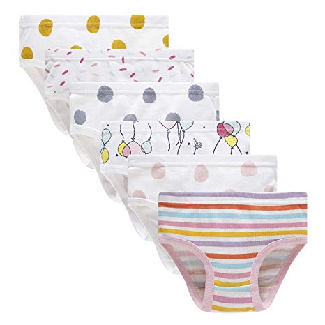 Cadidi Dinos Little Girls Soft Underwear Toddler Baby Panties Kids Briefs (Pack of 6)