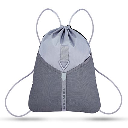 CHICMODA WaterProof Sackpack Sports Drawstring Bag Packable Gymsack (Grey)