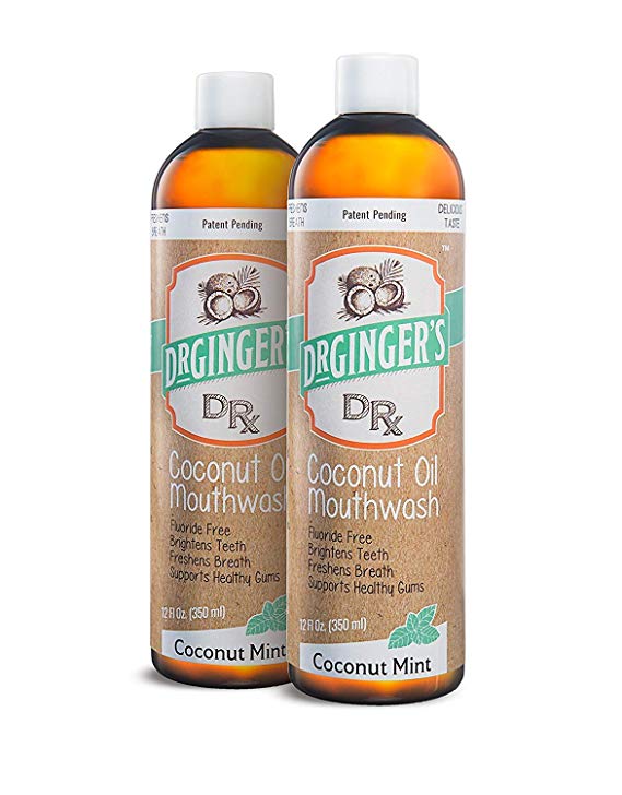 Doctor Ginger's Dr Ginger'S Coconut Oil Pulling & Whitening Mouthwash, Coconut Mint, 12 Oz, 2-Pack