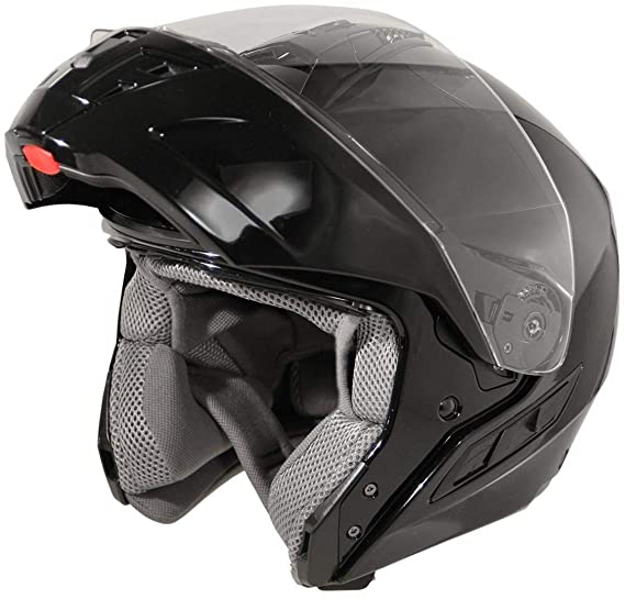 Hawk 'FX' ST11121 8GB Glossy Black Modular Motorcycle Helmet - X-Large