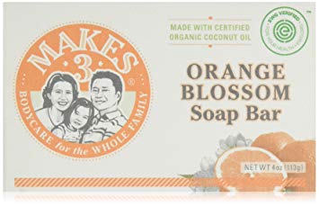 Organic Orange Blossom Soap Bar 4 Pack - Superfood for the Skin - 100% Handcrafted in USA - Citrus & Floral Smells - Calming Aroma - Promotes Healthy Sleep & Reduces Headaches (Organic Soap 4 Pack)