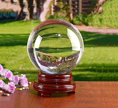 MerryNine K9 Crystal Ball with stand for Photography crystal sphere Lensball (4.3" DIA, K9 Clear/110mm)