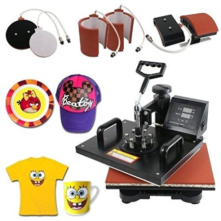 Segawe 5 in 1 Digital Transfer Sublimation Hat Plate Cap Heat Press Machine for Tshirt