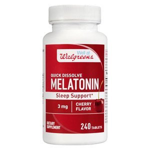 Walgreens Melatonin Sleep Support 3mg, Quick Dissolve Tablets, Cherry, 240 ea
