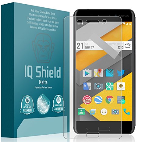 Nokia 6 Screen Protector, IQ Shield Matte Full Coverage Anti-Glare Screen Protector for Nokia 6 Bubble-Free Film