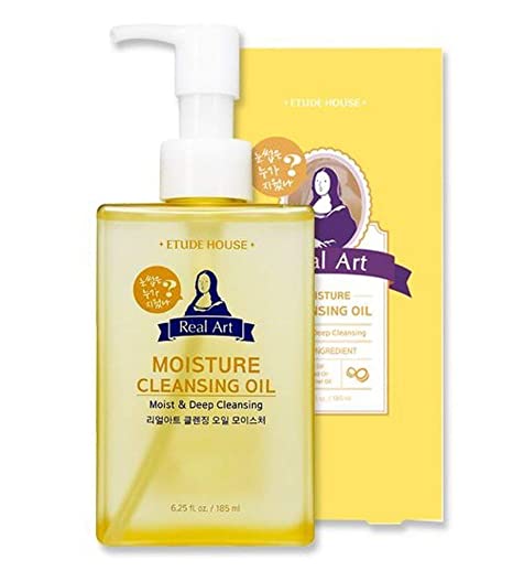 ETUDE HOUSE Real Art Cleansing Oil Moisture 185ml - Moist type cleansing oil effective for removing dead skin cells, cleansing away makeup residue and old skin cells