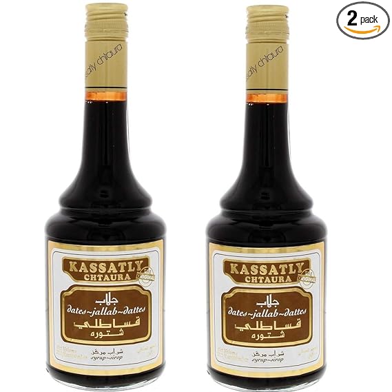 Jallab Syrup by Kassatly Chtaura - 2 Bottles - 20oz/600ml - مشروب جلاب مركز