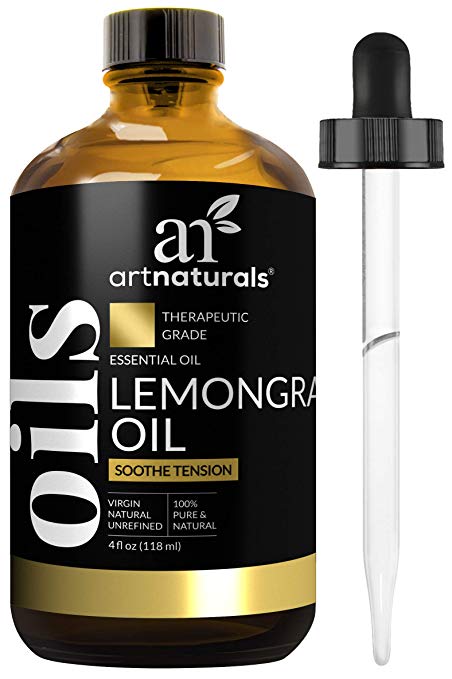 ArtNaturals 100% Pure Lemongrass Essential Oil - (4 Fl Oz / 120ml) - Undiluted Therapeutic Grade - Soothe Clease and Purify