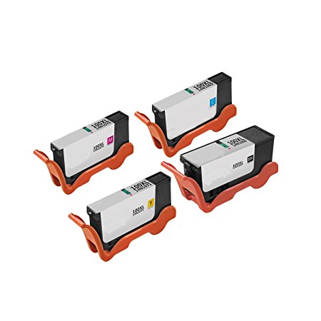 Compatible Lexmark 100XL 10-Set High Yield Ink Cartridges: 4 Black & 2 each of Cyan Magenta Yellow