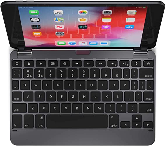 Brydge 7.9 Keyboard compatible with iPad Mini 4th and 5th Generation | Aluminum | Wireless | Rotating Hinges | 180 Degree Viewing (Space Gray)