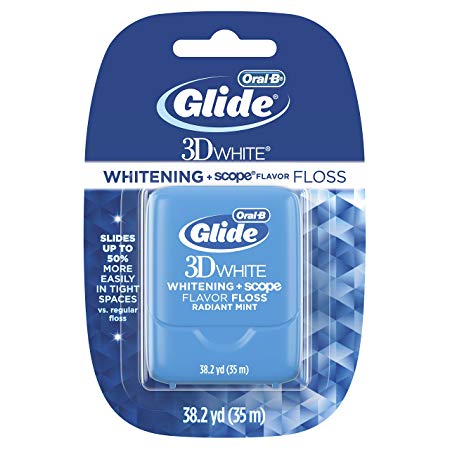 Oral-B Glide 3d White Whitening   Scope Radiant Mint Flavor Floss 35 M (Pack of 8)