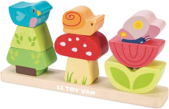 Le Toy Van - Wooden Educational Petilou My Stacking Garden Toy | Baby Sensory Montessori Toddler Learning Toy - Suitable For 12  Months