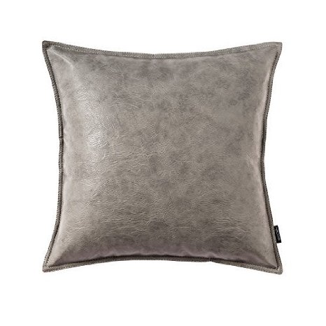 OJIA Deluxe Home Decorative Soft Faux Leather Throw Pillow Cover Cushion Case 20 x 20 Inch Grey
