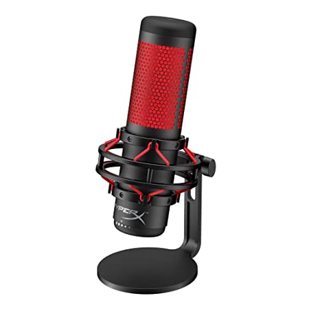 HyperX QuadCast - USB Condenser Gaming Microphone, for PC, PS4 and Mac, Red LED - Black (HX-MICQC-BK)