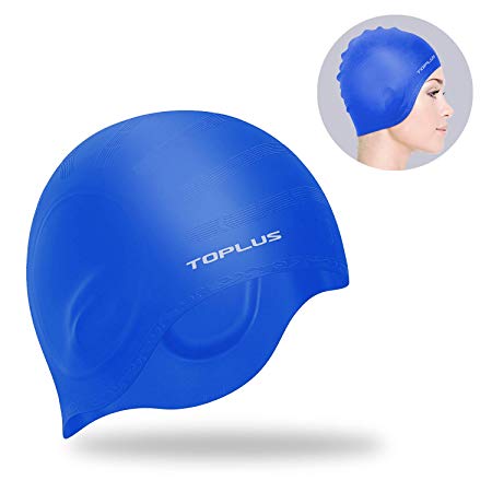 TOPLUS TSwim Cap Women, Swimming Cap Waterproof Unisex Swimming Caps for Women and Swimming Cap for Men Silicone No-Slip