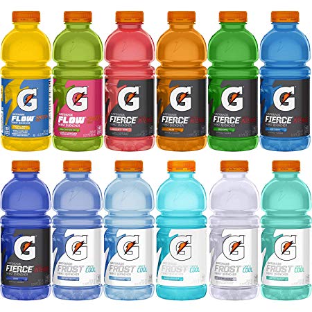 Gatorade Thirst Quencher Variety Pack,12 Flavor Sampler, 20 Ounce Bottles (Pack of 12)