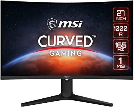 MSI Full HD Non-Glare 1ms 1920 x 1080 165Hz Refresh Rate Resolution Free Syn Premium HDR Ready 1000R 27" Curved Gaming Monitor (Optix G271C)