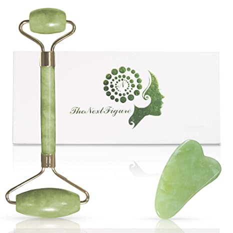 Natural Jade Roller– Gua Sha – Lymphatic Drainage Tool for Face, Neck, Body - Anti Aging Treatment – Reduces Wrinkles and Fine Lines