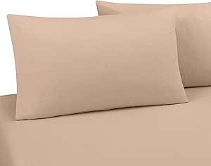 DELANNA Flannel Sheet Set 100% Cotton (Twin, Beige)