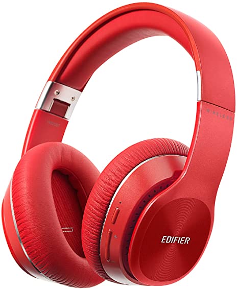 Edifier W820BT Bluetooth v4.1 Stereo Headphones Foldable 80 Hours of Battery Life Flexible Steel Headband Comfortable Earcups CSR Technology Dual Battery Setup