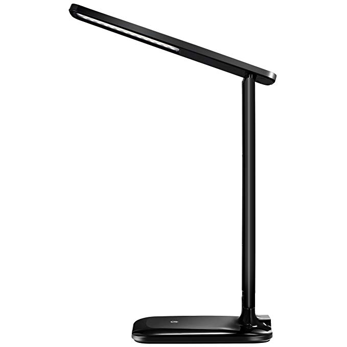 LED Desk Lamp, TopElek Eye-Caring Folding Desk Light, Dimmable Office Lamp with 9 Brightness, Touch Control, Warm/Cool White for Reading, Studying, Working, Perfect for Kids and Adults