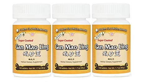 Gan Mao Ling, 100 ct, Plum Flower Suger Coated 3 Pack