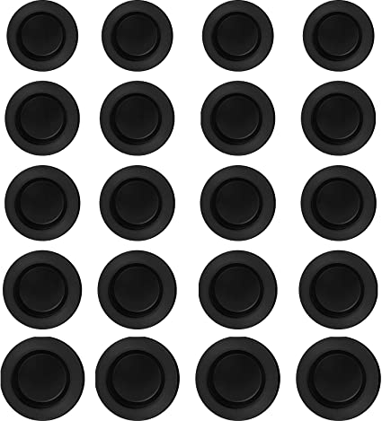 20 Pieces Rubber Saving Box Plug Piggy Bank Plug Rubber Piggy Bank Stopper Cover Rubber Round Plug (5 Sizes, Black)