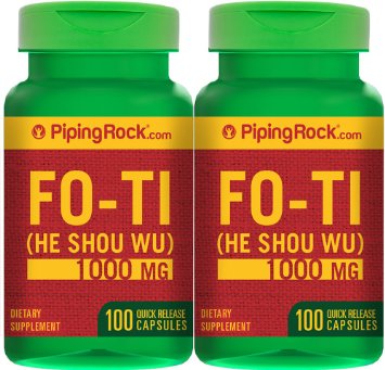 Fo-Ti Root He-Shou-Wu 1000 mg 2 Bottles x 100 Capsules