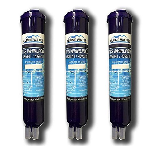 Set of three Compatible to Whirlpool 4396710 Replacement water filter