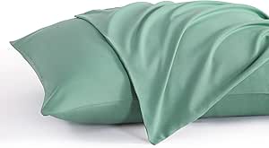 NTBAY Toddler Pillow Cases Set of 2, 2 Pack Brushed Microfiber 14x20 Pillow Cases, Soft, Wrinkle, Fade, Stain Resistant Mint Green Pillow Cases with Envelope Closure, 14x20 Inches, Mint Green