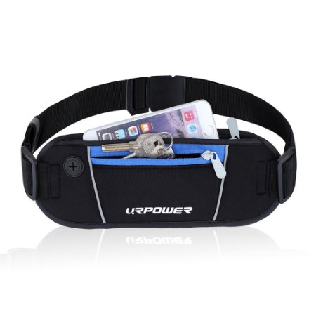 URPOWER Running Belts  Runners Belt  Race Belt with 4CM High Elastics and 3M Reflective Strip - Adjustable Band Fits 29 - 4575cm-115cm Waists Comfortably 65293 Two Wide Expandable Pockets Best to Bring Your Smartphone Phones Keys Cards Cash Wallet Fitness Gear Energy Bars Passport and Power Bank - Fit for Apple iPhone 4 4S 5 5S 5C 6 6 plus Blu Advance BlackBerry Passport Google Nexus 4 5 Huawei Ascend Y320 Ascend P7 HTC ONE M8 M7 LG G3 G2 LG Optimus L7 P705 Motorola MOTO G E X Nokia Lumia 520 521 530630 635 730 900 Samsung Galaxy Note 2 3 4 Samsung Galaxy S5 S5 Mini S4 S4 Mini S3 Mini Galaxy Tab3 Galaxy S Duos Sony Xperia M Z3 Z2 and Most Smartphones - Running BeltFitness Workout BeltWaist Pack Runner BeltWaist Pack BeltRunners Belt Waist PouchSport Running Waist BagRunners Waist Pack Protects Items during Workouts Cycling Hiking Walking Running Riding Bikes Fitness Sports Leisure and Travel Activities