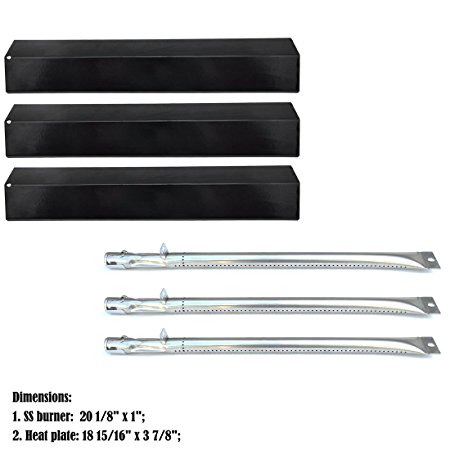 Barbecue Gas Grill Stainless Steel Burners, Porcelain Steel Heat plate Tent Replacement For Char-Griller 3001, 3008, 3030, 4000, 5050, 5252, King Griller 3008, 5252