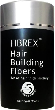 FIBREX Hair Building Thickening Fibers Loss Concealer Black 15g 0.52oz Compare To Toppik X-Fusion Caboki
