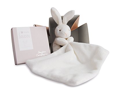 Doudou et Compagnie 10 cm Natural Rabbit and Towelling Doudou with Gift Box