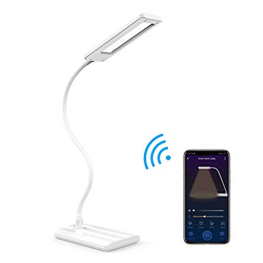 BESTEK Desk Lamps Smart Wi-Fi for Alexa Echo,Table Lamps LED Light 5W,AC 100V-240V DC 12V,4 Brightnesss Levels,Touch Control,Memory Function