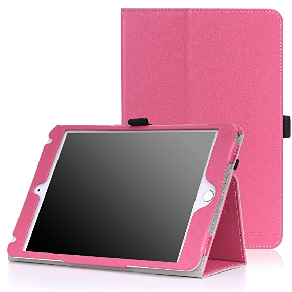 MoKo iPad Mini 4 Case - Slim Folding Cover Case With Auto Wake / Sleep for Apple iPad Mini 4 (2015 edition) 7.9 inch iOS Tablet, MAGENTA