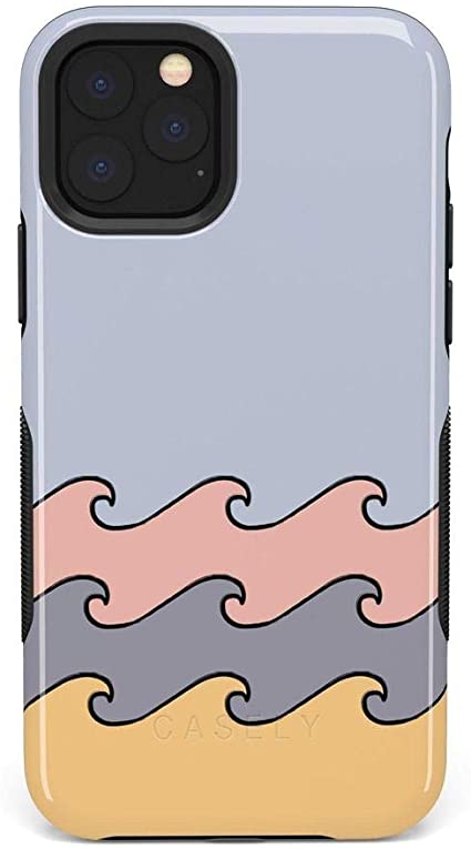 Casely iPhone 11 Pro Max Phone Case - High Tide Layered Ocean Waves Case - 360 Degree Coverage for Your Phone - Precise Cutouts, 1mm Raised Lip Camera Protection - Bold
