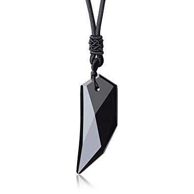 COAI Gemstone Wolf Tooth Pendant Spike Amulet Necklace for Men Women