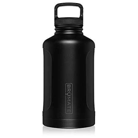 Brümate Growl’r 64oz Double Wall Vacuum Triple Insulated Stainless Steel Beer Growler with Handle & Screw Cap - Brewery-Friendly & Keeps Beer Cold Up to 48 Hours (Matte Black)