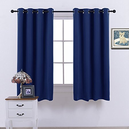 NICETOWN Solid Grommet Blackout Curtains - Isolation Thermique Rideaux à Oeillets/ Drapes for Kid's Room (52 x 63 Inch One Panel in Royal Blue)