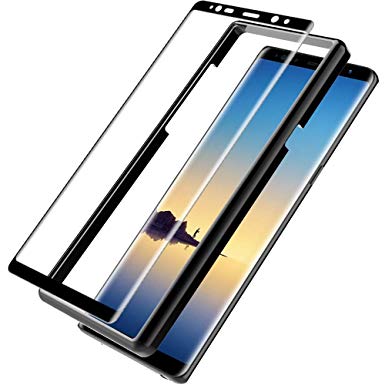 L K Screen Protector for Samsung Galaxy Note 8, Tempered Glass [New Version] [9H Hardness] [3D Curved] [Max Coverage] [Alignment Frame Easy Installation] Screen Protective Film - Black