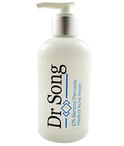 Dr Song Benzoyl Peroxide 10% Acne Treatment Wash Body, Face Non-Irritating Formula (8 oz)