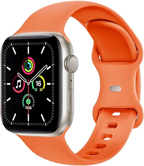Andrea Sport Band Compatible with Apple Watch Bands 38mm 40mm 41mm 42mm 44mm 45mm 49mm, Soft Silicone Replacement Strap Wristband for iWatch Series Ultra2/Ultra/9/8/7/6/5/4/3/2/1 SE Women Men