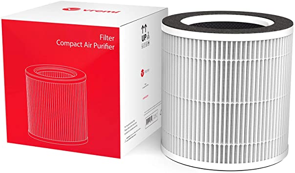 Vremi 1 Pack H13 Air Purifier Replacement Filter - True HEPA and Activated Carbon Filters Compatible with Compact Portable Air Purifiers - Lasts for 180 Days or 6 Months Equivalent to 4320 Hours