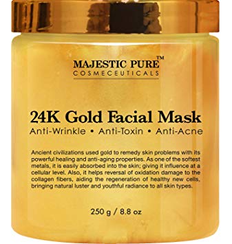 Majestic Pure Gold Facial Mask, Ancient Gold Face Mask Formula Reduces the Appearances of Wrinkles and Fine Lines, Helps with Acne and Firming Up Skin- 8.8 Oz