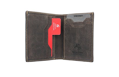 Visconti Slim Collection JAVELIN Leather Wallet With RFID Protection VSL26 Oil Brown