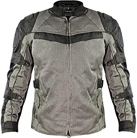 Xelement XS8162 'All Season' Men's Black and Grey Tri-Tex and Mesh Jacket with X-Armor Protection