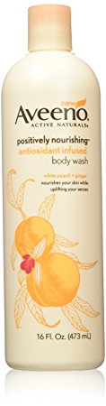 Aveeno Positively Nourishing Anti-oxidant Infused Body Wash White Peach   Ginger, 16 Ounce