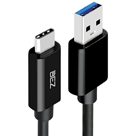 Type C Cable, BEZ® USB C to Type A USB 3.0 Cable in Black – 3.3ft / 1m 1 meter for USB Type-C Devices Including the new MacBook, ChromeBook Pixel, Nexus 5X, Nexus 6P, Nokia N1 Tablet, OnePlus 2 and More